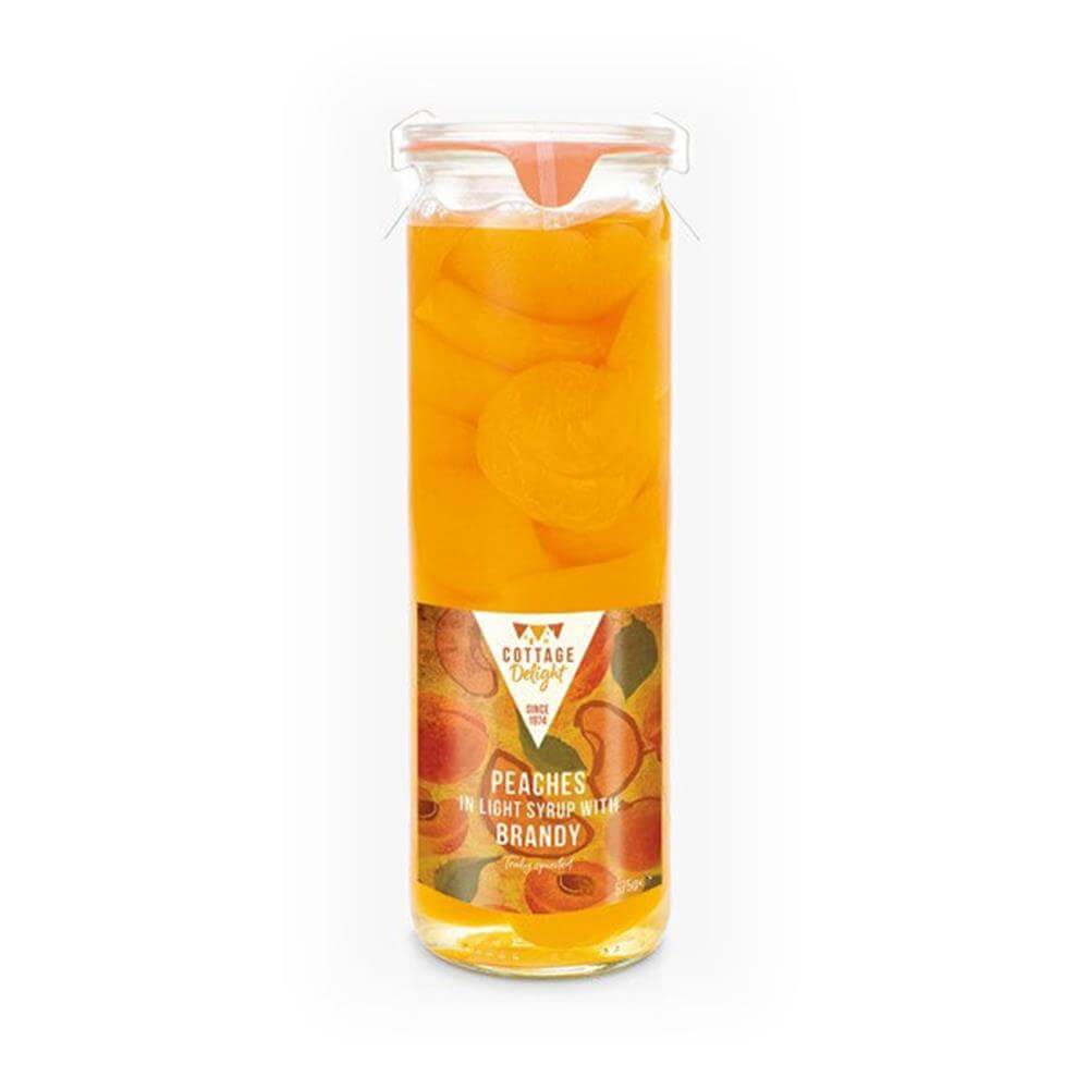 Cottage Delight Sliced Peaches in Light Syrup with Brandy 575g